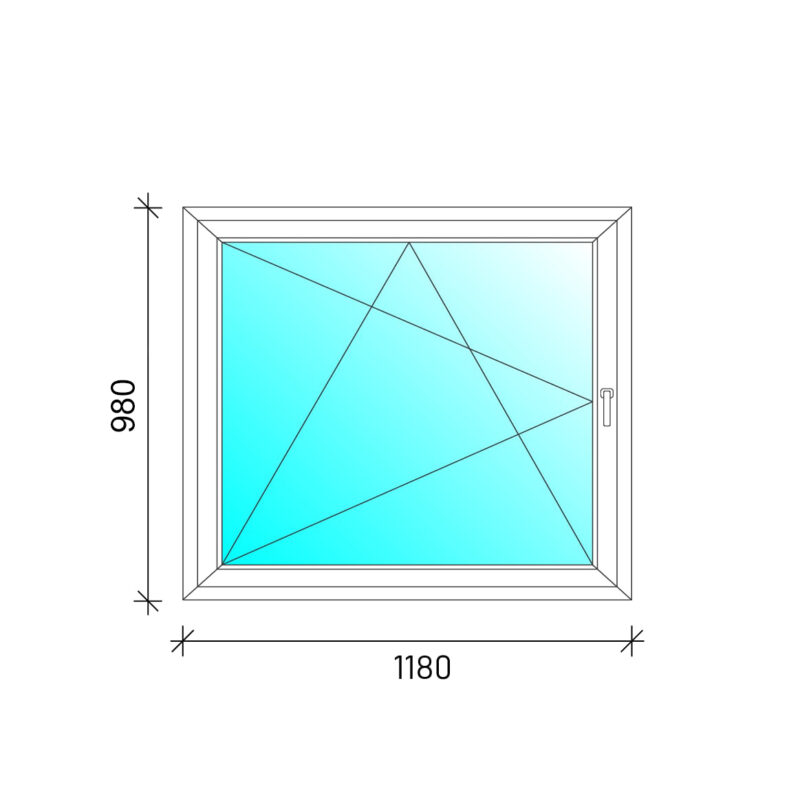 120x100 Bukó-nyíló műanyag ablak