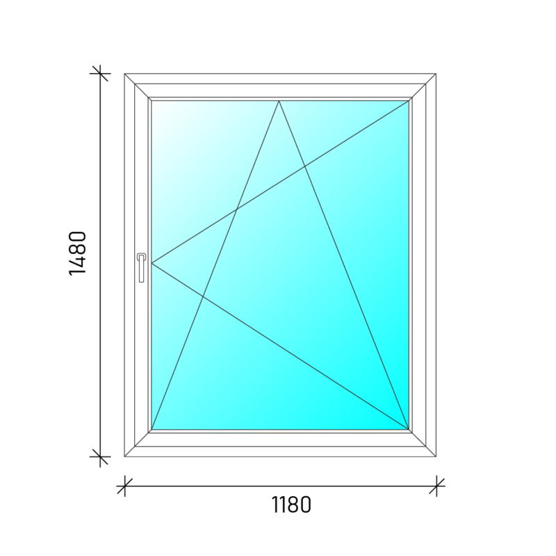 120x150 Bukó-nyíló műanyag ablak - Image 2
