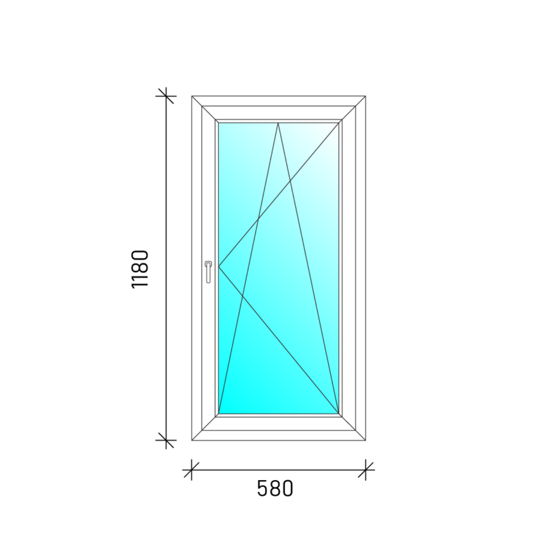 60x120 Bukó-nyíló műanyag ablak - Image 2