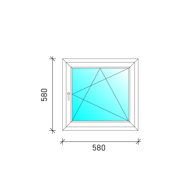 60x60 Bukó-nyíló műanyag ablak - Image 2