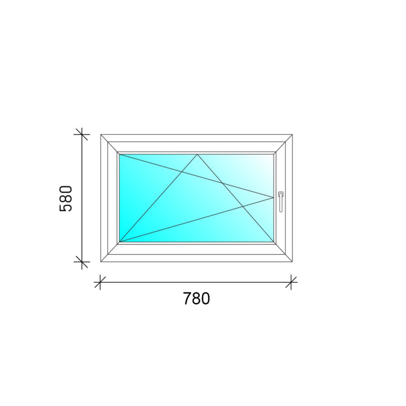 80x60 Bukó-nyíló műanyag ablak